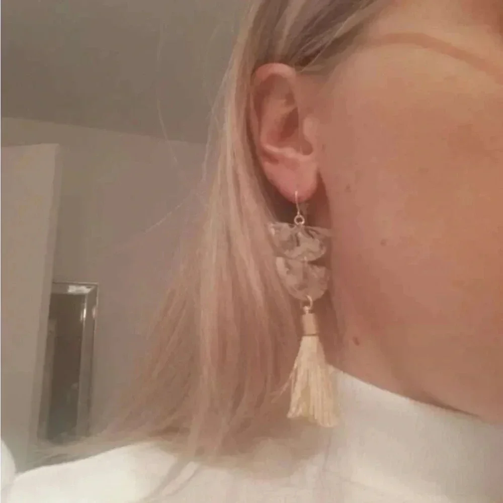 Tassel Drop Earrings tortoise pattern earrings / marble